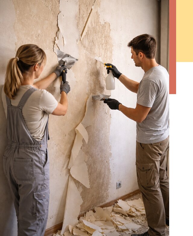 Снятие старых обоев в Новом Уренгое от 5459 руб. под ключ недорого | ОТДЕЛОЧНИК-Нвг