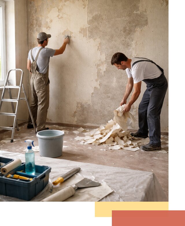 Снятие старых обоев в Новом Уренгое быстро и качественно