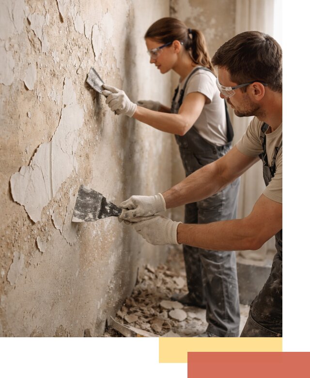 Снятие старой шпаклевки и подготовка поверхностей в Новом Уренгое