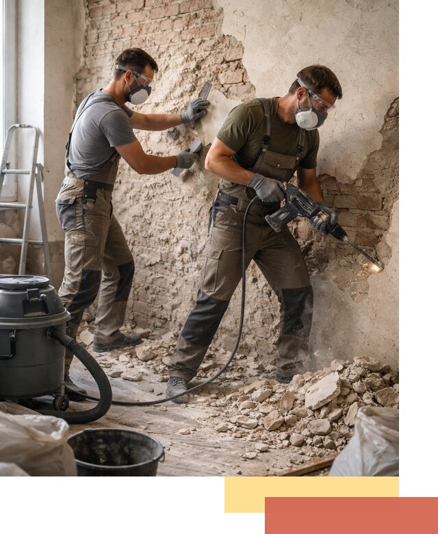 Демонтаж штукатурки со стен в Новом Уренгое быстро и аккуратно