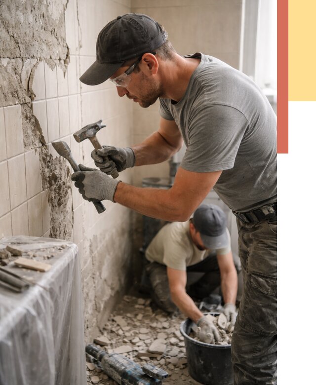 Демонтаж плитки со стен в Новом Уренгое от 884 руб. — быстро и недорого | ОТДЕЛОЧНИК-Нвг