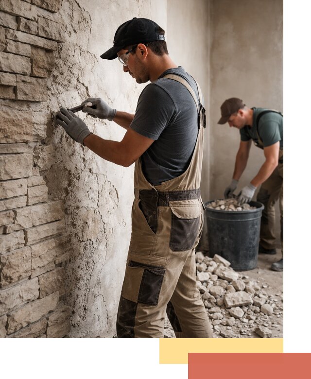 Демонтаж декоративного камня в Новом Уренгое профессионально и безопасно