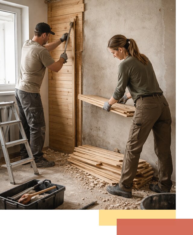 Демонтаж вагонки со стен в Новом Уренгое — профессиональный демонтаж