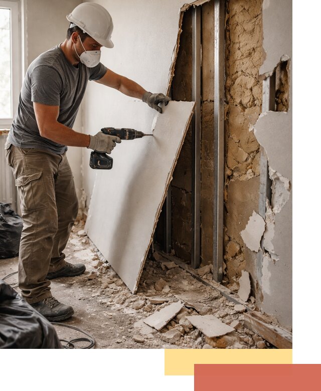 Демонтаж гипсокартона со стен в Новом Уренгое качественно и быстро