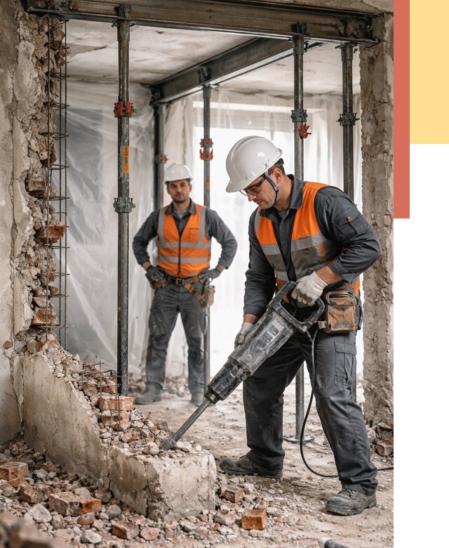 Снос несущих стен в Новом Уренгое от 10658 руб. — демонтаж несущей стены под ключ | ОТДЕЛОЧНИК-Нвг