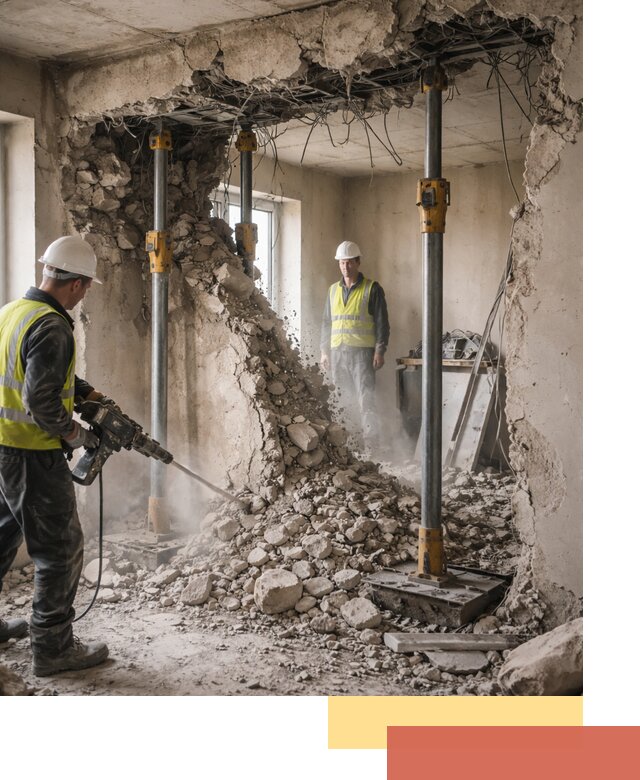 Снос несущих стен в Новом Уренгое с гарантией безопасности и качества