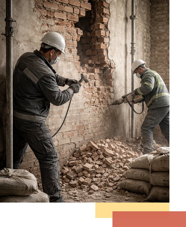 Демонтаж кирпичных стен в Новом Уренгое быстро и безопасно