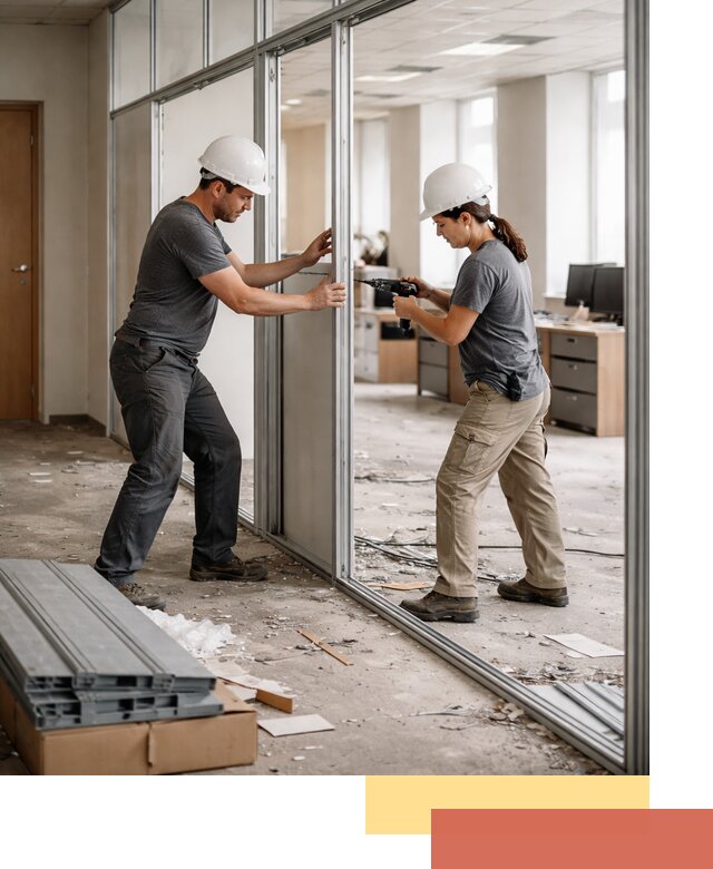 Демонтаж алюминиевых перегородок в Новом Уренгое быстро и аккуратно