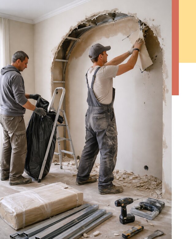 Демонтаж арки из гипсокартона в Новом Уренгое от 3639 руб. — услуги под ключ | ОТДЕЛОЧНИК-Нвг