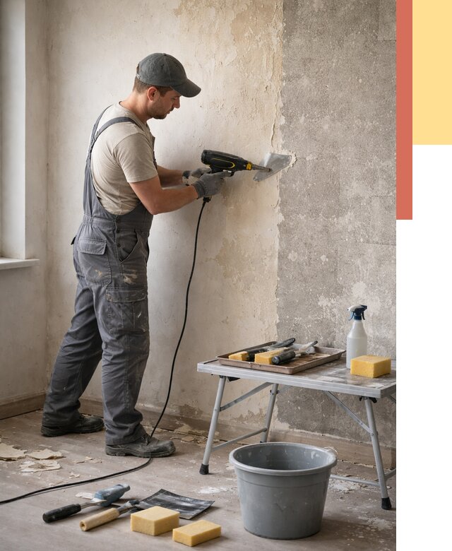 Очистка стен от клея в Новом Уренгое от 1924 руб. — снятие и удаление клея со стен | ОТДЕЛОЧНИК-Нвг