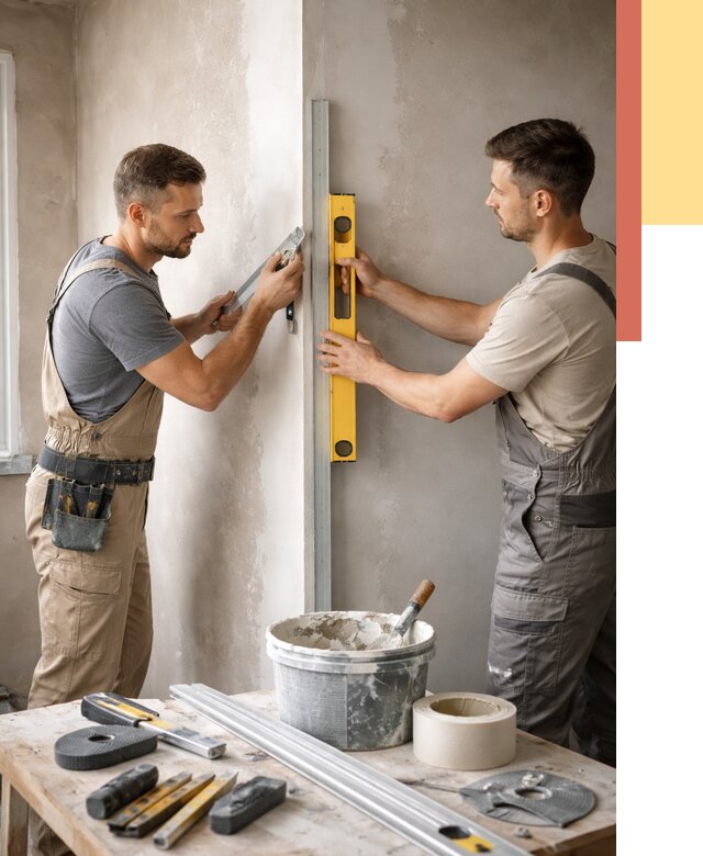 Выведение углов стен в Новом Уренгое от 1924 руб. быстро и недорого | ОТДЕЛОЧНИК-Нвг