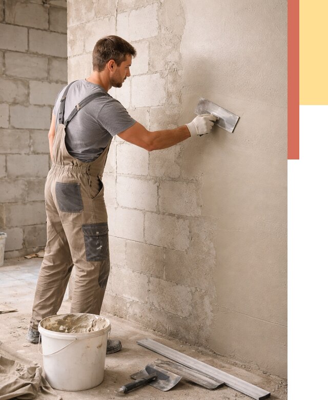 Штукатурка стен из газобетона в Новом Уренгое от 2184 руб./м2 — быстро и недорого | ОТДЕЛОЧНИК-Нвг