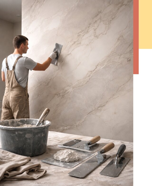 Декоративная штукатурка под мрамор в Новом Уренгое от 2911 руб./м² — быстро и недорого | ОТДЕЛОЧНИК-Нвг