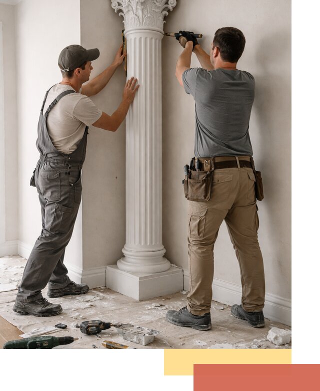 Установка декоративных колонн в Новом Уренгое под ключ