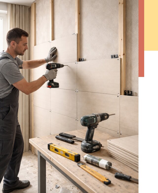 Монтаж МДФ панелей на стены в Новом Уренгое от 1300 руб. под ключ | ОТДЕЛОЧНИК-Нвг