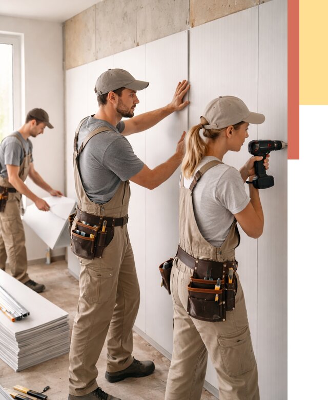 Монтаж ПВХ панелей на стены в Новом Уренгое от 468 руб/м2 — быстро и недорого | ОТДЕЛОЧНИК-Нвг