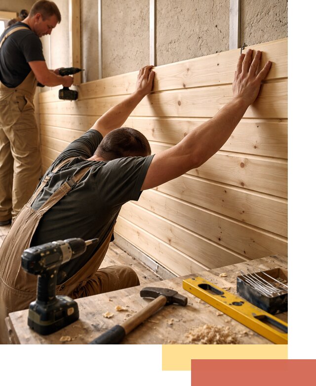 Монтаж деревянной вагонки на стены в Новом Уренгое быстро и качественно