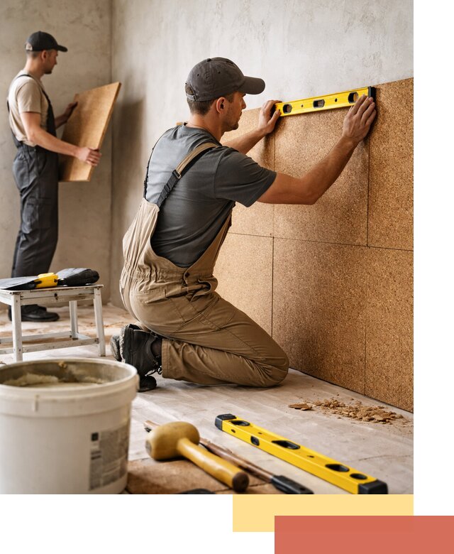 Монтаж пробковых панелей на стены в Новом Уренгое быстро и качественно