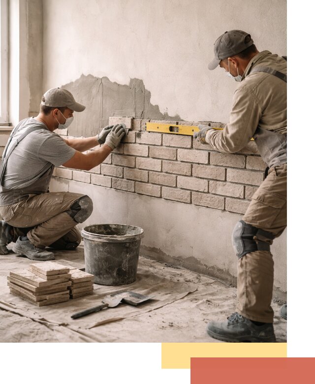 Монтаж декоративного кирпича профессионально в Новом Уренгое