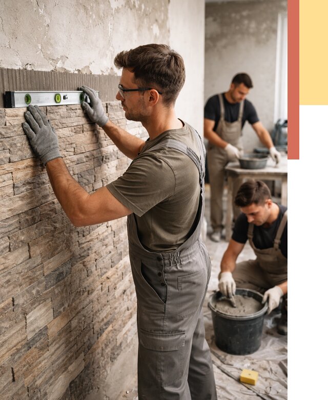 Монтаж искусственного камня в Новом Уренгое от 4679 руб. под ключ | ОТДЕЛОЧНИК-Нвг