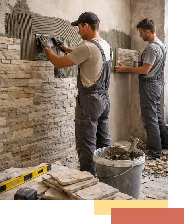 Монтаж искусственного камня в Новом Уренгое — облицовка стен и фасадов