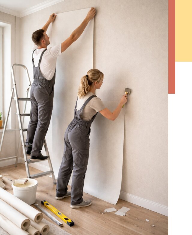 Поклейка флизелиновых обоев в Новом Уренгое от 6239 руб. | Быстро и недорого — ОТДЕЛОЧНИК-Нвг