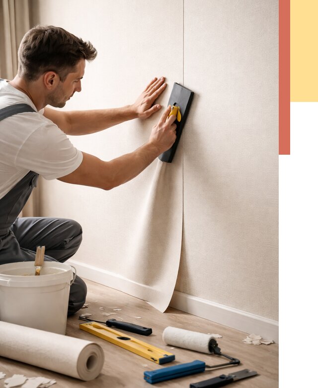 Поклейка виниловых обоев в Новом Уренгое от 4679 руб. | Быстро и недорого — ОТДЕЛОЧНИК-Нвг