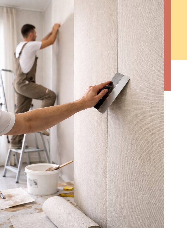 Поклейка текстильных обоев в Новом Уренгое от 4679 руб. под ключ | ОТДЕЛОЧНИК-Нвг