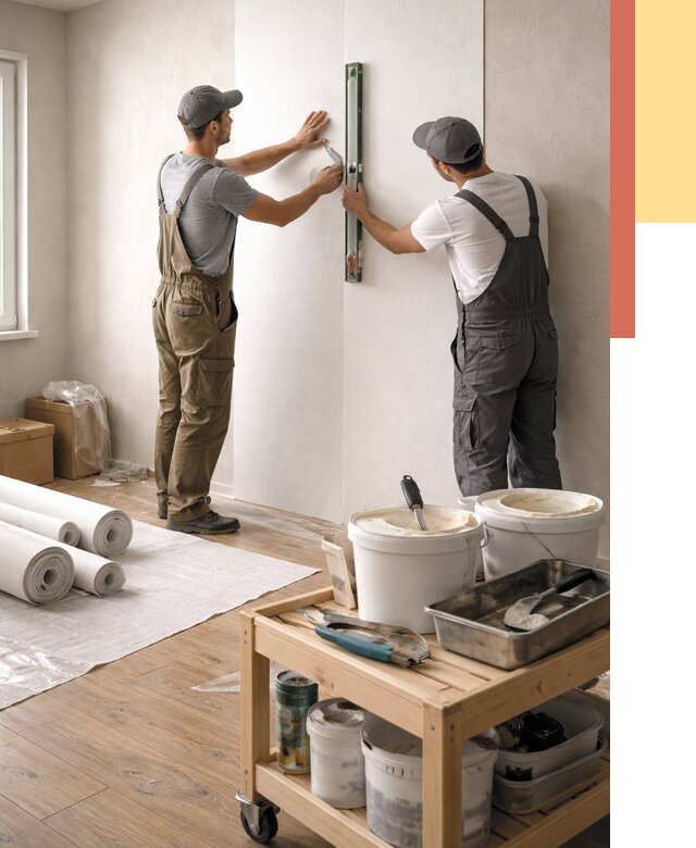 Поклейка стеклообоев в Новом Уренгое от 6759 руб. за м2 — быстро и недорого | ОТДЕЛОЧНИК-Нвг