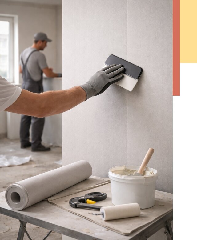 Поклейка обоев под покраску в Новом Уренгое от 3639 руб. за м2 | ОТДЕЛОЧНИК-Нвг