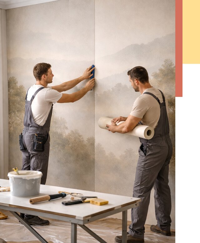 Поклейка фотообоев в Новом Уренгое от 8838 руб/м² — быстро и недорого | ОТДЕЛОЧНИК-Нвг