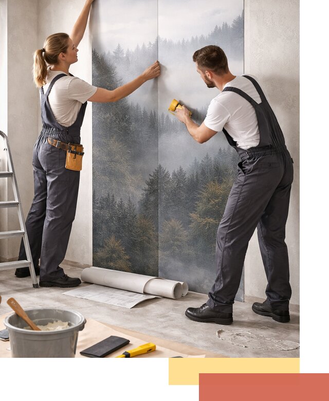 Поклейка фотообоев профессионально в Новом Уренгое под ключ