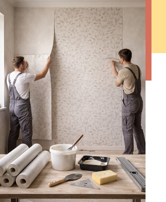 Поклейка обоев с подбором рисунка в Новом Уренгое от 3639 руб. | ОТДЕЛОЧНИК-Нвг - быстро и недорого