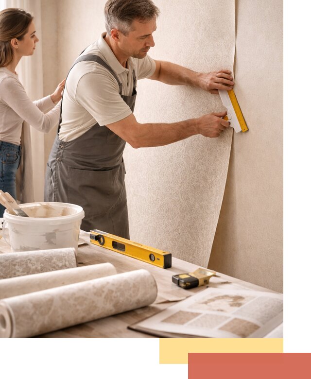 Поклейка обоев с подбором рисунка в Новом Уренгое