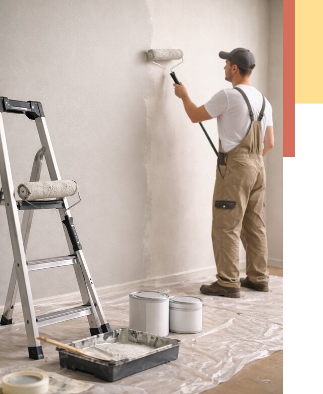 Покраска стен латексной краской в Новом Уренгое от 4679 руб. за м2 | ОТДЕЛОЧНИК-Нвг