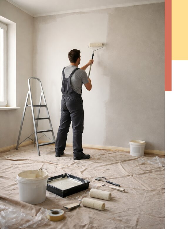 Покраска стен моющейся краской в Новом Уренгое от 364 руб./м² — быстро и недорого | ОТДЕЛОЧНИК-Нвг