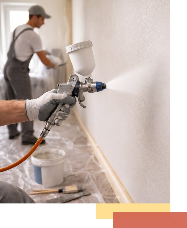 Покраска стен краскопультом в Новом Уренгое быстро и качественно