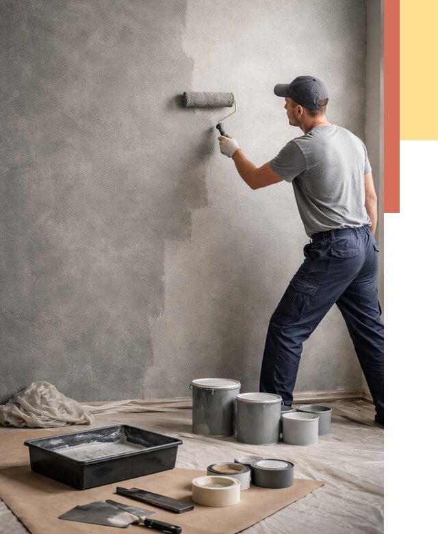 Покраска стен под бетон в Новом Уренгое от 676 руб. за м2 — быстро и недорого | ОТДЕЛОЧНИК-Нвг