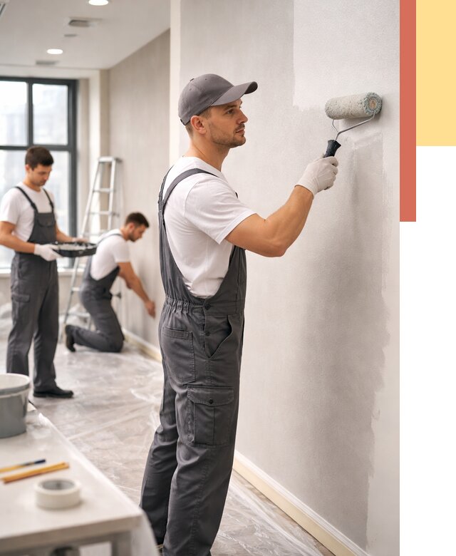 Покраска стен в офисе в Новом Уренгое от 8838 руб. — быстро и недорого | ОТДЕЛОЧНИК-Нвг