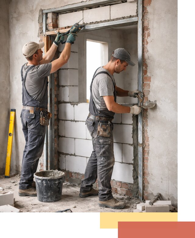 Закладка дверного проема под ключ в Новом Уренгое: демонтаж, монтаж, отделка