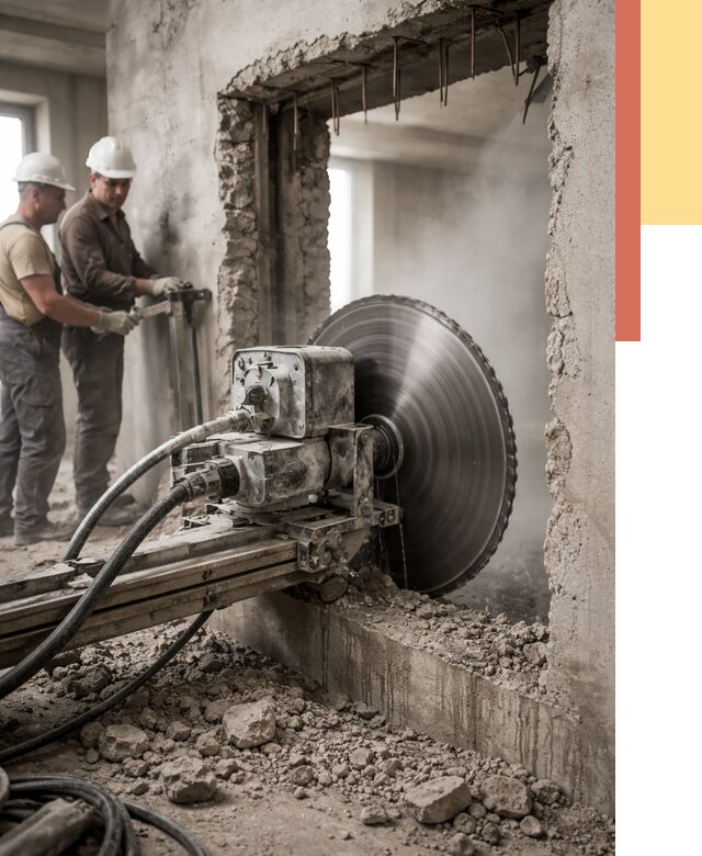 Алмазная резка проемов в Новом Уренгое от 4679 руб. быстро и недорого | ОТДЕЛОЧНИК-Нвг