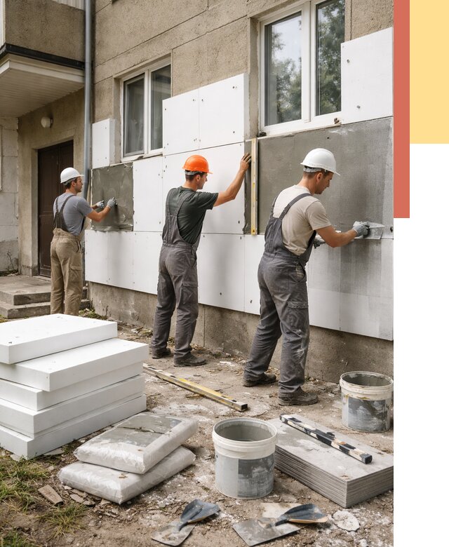 Утепление стен пенопластом в Новом Уренгое от 1820 руб. — недорого и под ключ | ОТДЕЛОЧНИК-Нвг