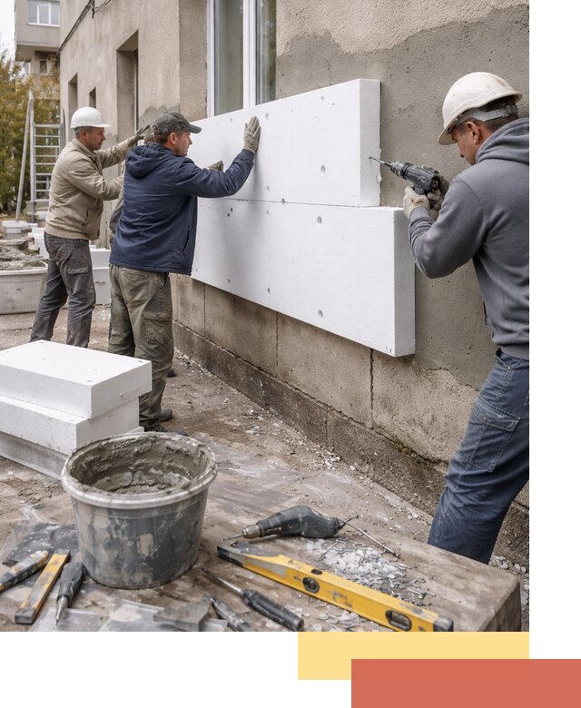 Утепление наружных стен пенопластом в Новом Уренгое