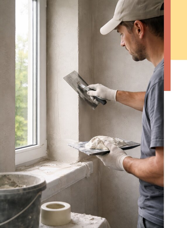 Штукатурка откосов в Новом Уренгое от 4679 руб/м² — услуги и выравнивание под ключ | ОТДЕЛОЧНИК-Нвг