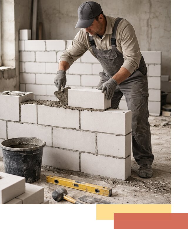 Кладка перегородок из силикатного блока в Новом Уренгое