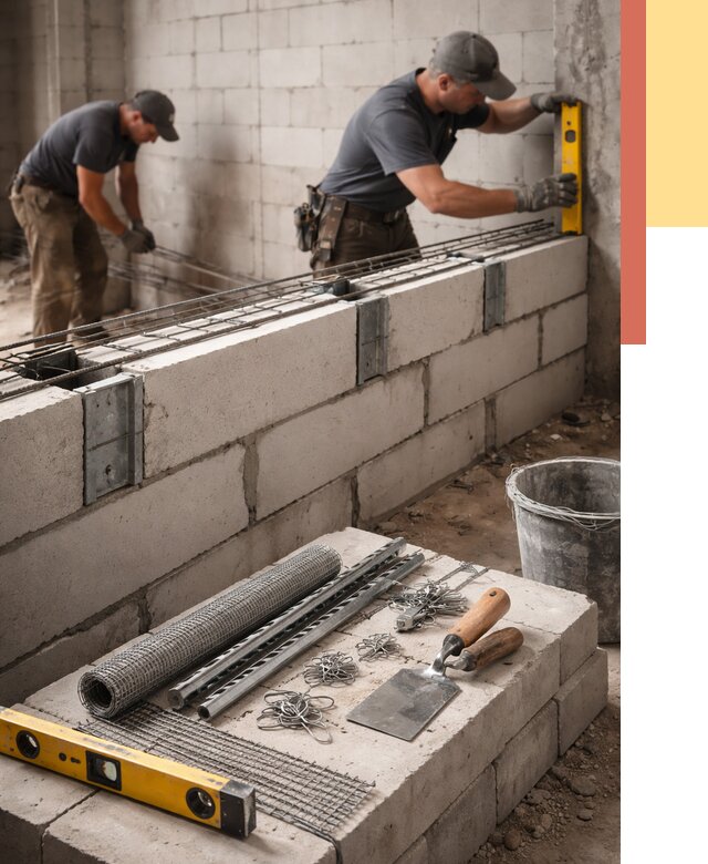 Армирование кладки перегородок в Новом Уренгое от 780 руб. под ключ | ОТДЕЛОЧНИК-Нвг