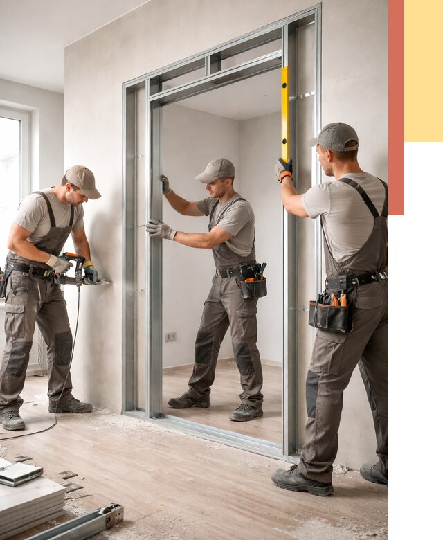 Устройство дверного проема в перегородке в Новом Уренгое от 4679 руб. под ключ | ОТДЕЛОЧНИК-Нвг