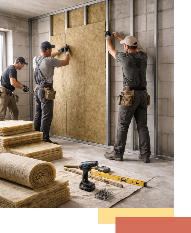 Шумоизоляция перегородок из блоков в Новом Уренгое — монтаж и защита шумоизоляцией