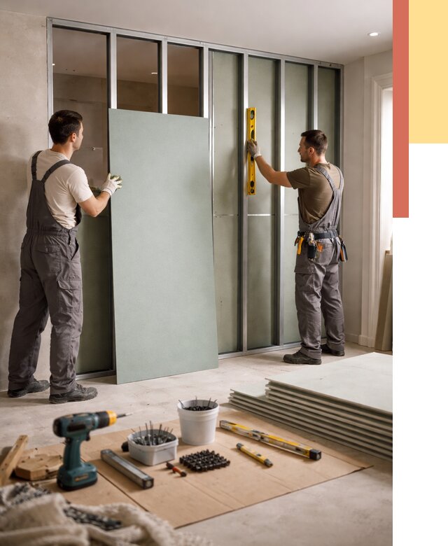 Перегородка из влагостойкого гипсокартона в Новом Уренгое от 4991 руб. — монтаж под ключ | ОТДЕЛОЧНИК-Нвг