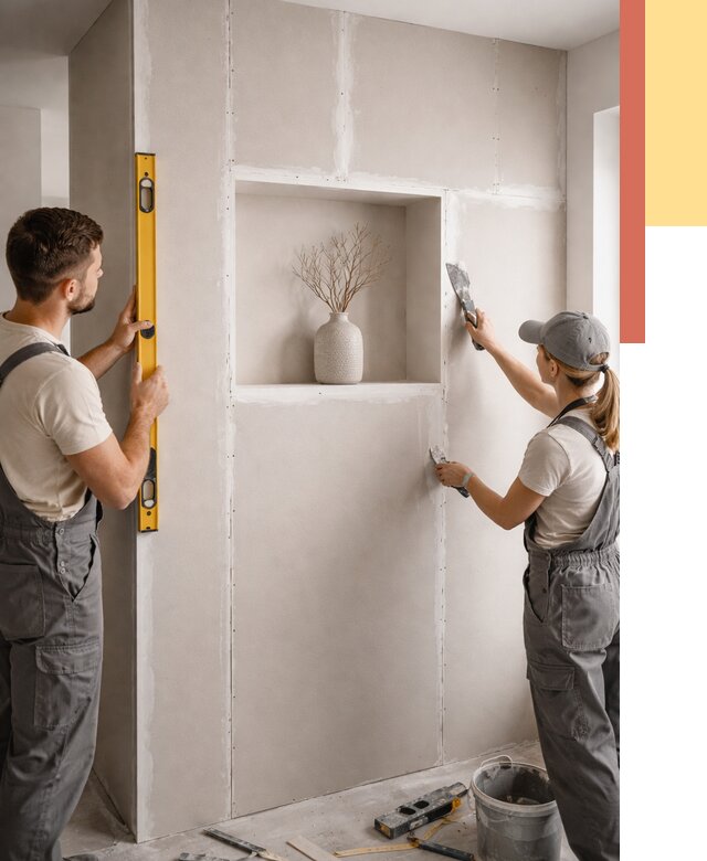 Перегородка из гипсокартона с нишей в Новом Уренгое от 3379 руб. под ключ | ОТДЕЛОЧНИК-Нвг